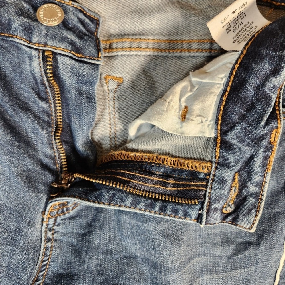 Judy Blue Jeans Womens 30X28 (Tag 11/30) JB84165 Med Blue Pin Stripe Skinny Fit - Picture 6 of 12
